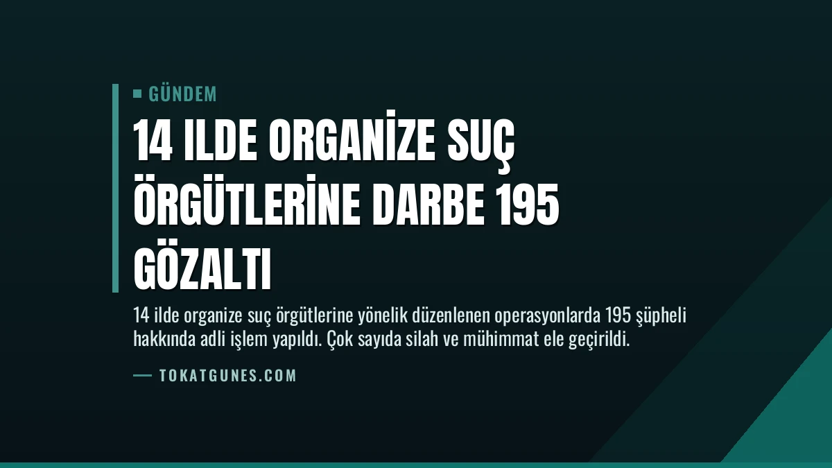 14 Ilde Organize Suç Örgütlerine Darbe 195 Gözaltı