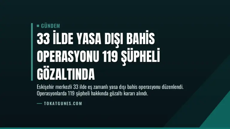 33 İlde Yasa Dışı Bahis Operasyonu 119 Şüpheli Gözaltında