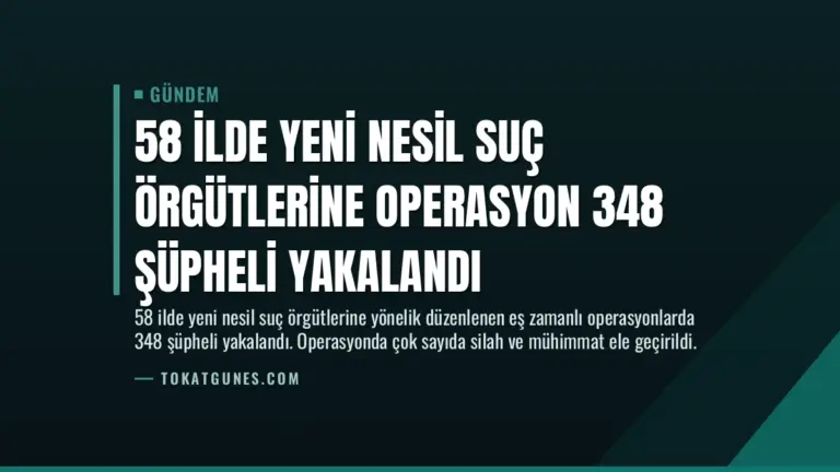 58 İlde Yeni Nesil Suç Örgütlerine Operasyon 348 Şüpheli Yakalandı