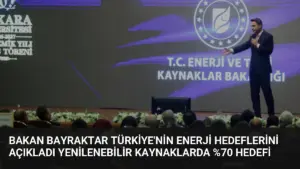 Bakan Bayraktar Türkiye’nin Enerji Hedeflerini Açıkladı Yenilenebilir Kaynaklarda %70 Hedefi