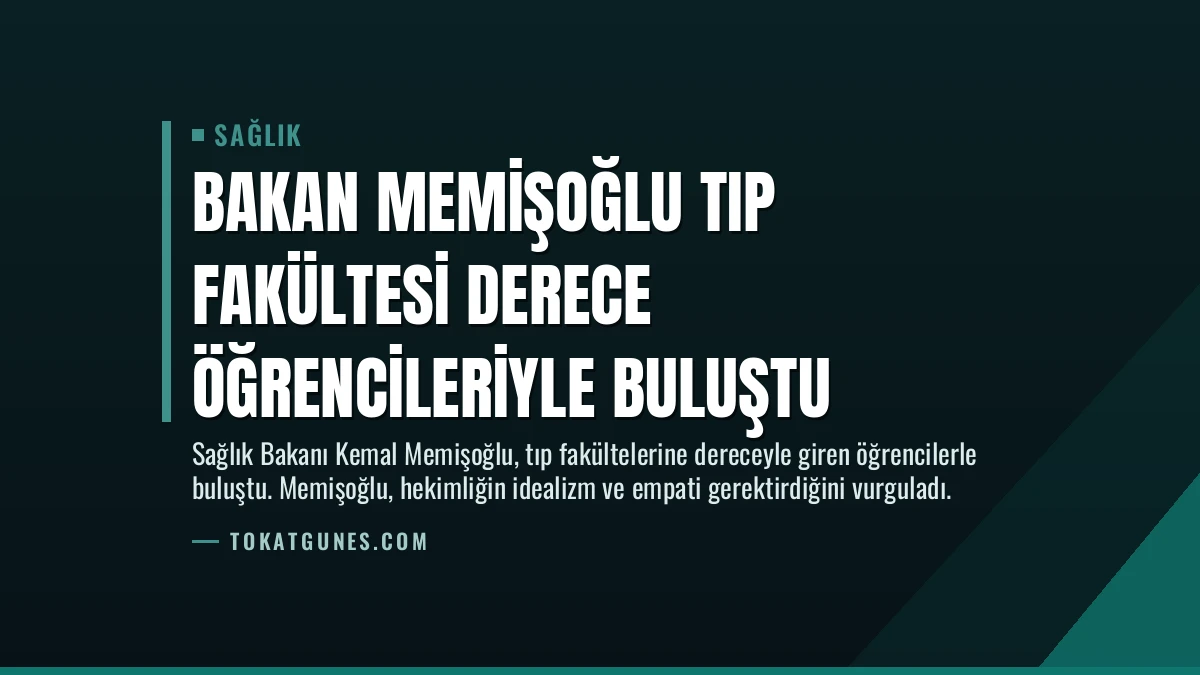 Bakan Memişoğlu Tıp Fakültesi Derece Öğrencileriyle Buluştu