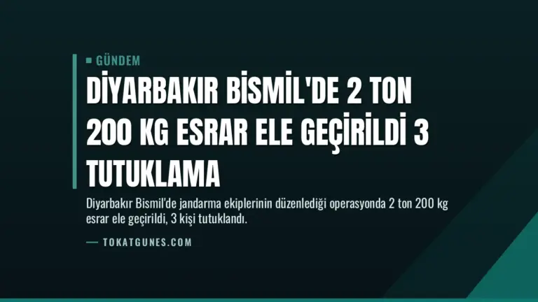 Diyarbakır Bismil’de 2 Ton 200 Kg Esrar Ele Geçirildi 3 Tutuklama