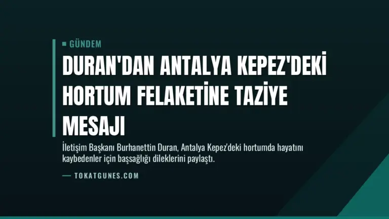 Duran'dan Antalya Kepez'deki hortum felaketine taziye mesajı