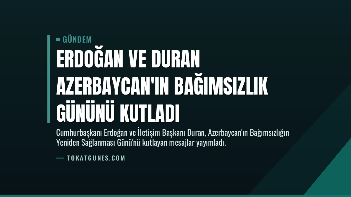 Erdoğan ve Duran Azerbaycan’ın Bağımsızlık Gününü Kutladı