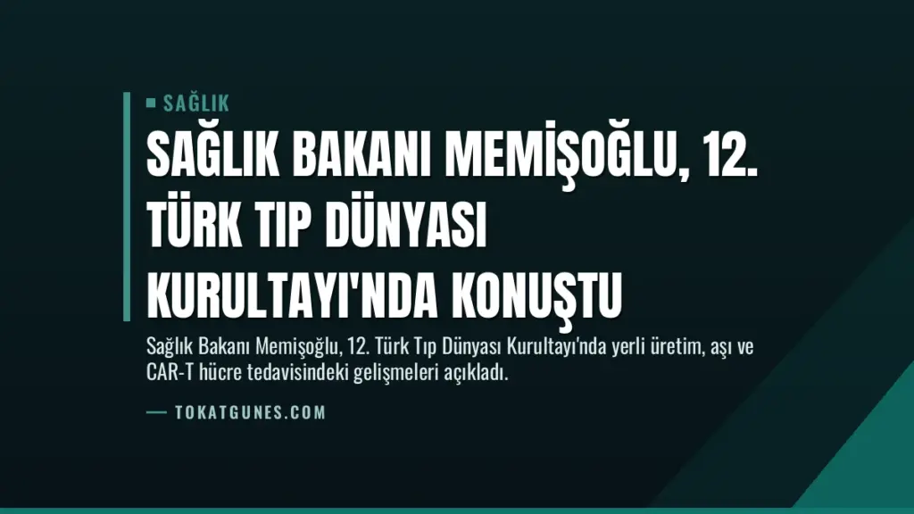 Sağlık Bakanı Memişoğlu, 12. Türk Tıp Dünyası Kurultayı'nda Konuştu