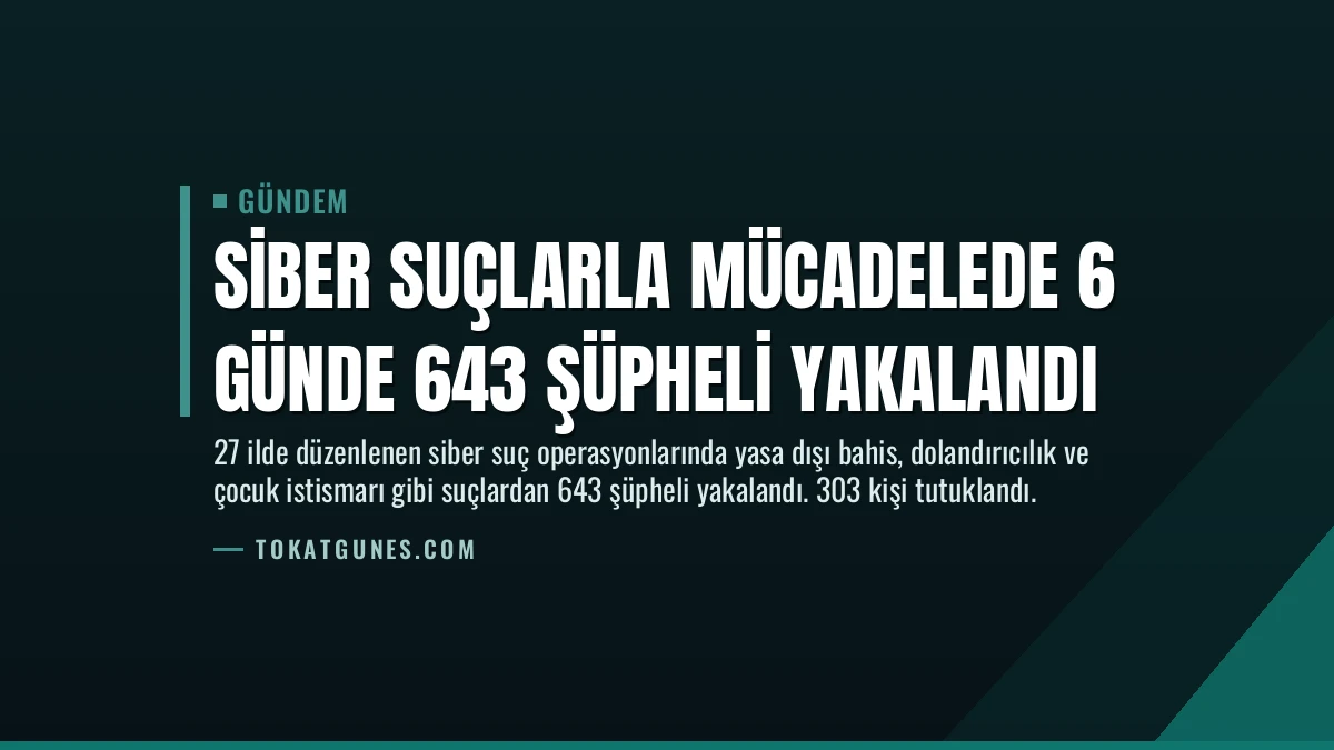 Siber Suçlarla Mücadelede 6 Günde 643 Şüpheli Yakalandı