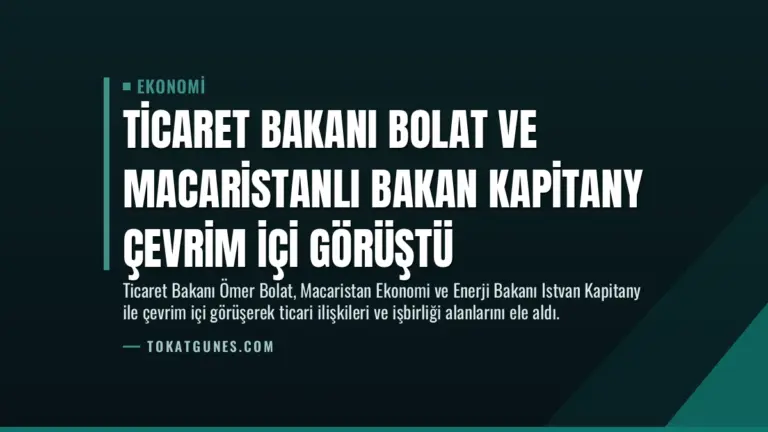 Ticaret Bakanı Bolat ve Macaristanlı Bakan Kapitany Çevrim İçi Görüştü
