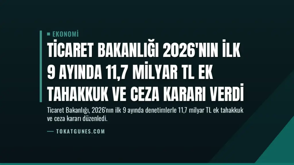 Ticaret Bakanlığı 2026'nın ilk 9 ayında 11,7 milyar TL ek tahakkuk ve ceza kararı verdi